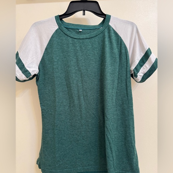 Green and White Baseball Tee - Picture 1 of 4